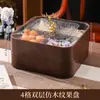 Caja de Frutos Secos Compartimentada de Nogal de Alta Gama, Lujo Ligero, Plato de Frutas para Sala de Estar, Simple, Moderno, Caja de Dulces, Bocadillos, Frutos Secos