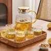 Jarra de Vidrio de Borosilicato Alto para Agua Fría, Resistente a Altas Temperaturas, Gran Capacidad, Jarra para Cold Brew, Jarra Minimalista Moderna para Té de Flores, Personalizable