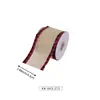 Cinta de lino sintético en stock para decoraciones navideñas, cinta navideña impresa a medida con purpurina, transfronterizo a medida