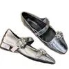 Medias Zapatillas Cuadradas Estilo Francés con Pedrería para Mujer, Nueva Moda Verano 2026, Zapatos de Moda Cuadrados Elegantes de Lujo Ligero para Mujer
