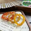 Pulseira de Pedra de Quartzo Sete Cores com Contas Redondas de Jade Sintético, Pulseira de Pedras Múltiplas, Pulseira Novo Estilo Chinês, Oferta Especial para Transmissão ao Vivo Atacado