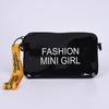 Bolsa de Mão Moda Cosméticos Bolsa de Ombro Feminina com Zíper Porta-Moedas Pequena Quadrada Bolsa de Mão com Logo Imprimível