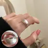 Anillo Mate de Alta Gama para Mujer, Estilo Simple y Genial, Anillo Abierto de Moda y Versátil, Anillo para Dedo Índice de Diseño de Nicho