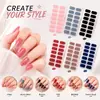 Tiras de Esmalte em Gel de Cor Pura para Unhas Cobertura Total Adesivos de Unha Autoadesivos Não Precisa de Lâmpada UV Nail Wraps à Prova d'Água Salão Diário