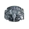 Hebilla de Cinturón de Aleación de Zinc de 4,0 cm Exportación Europea y Americana Animal Occidental Americano Cabeza de Toro Plata Antigua Hebilla de Placa de Cinturón Punk