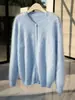 100% Cachemir Otoño e Invierno 2026 Nuevo Suéter Cardigan Jacket de Punto Elegante para Mujer, Corto, Cuello Redondo, Cepillado, con Botones