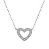 Colar Huasheng Jewelry de Prata S925 com Zircônia 4A Incrustada, Colar Versátil em Formato de Coração para Mulheres, Elegante e Estiloso