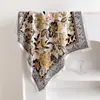 Lenço Quadrado Pequeno Natural da Moda Lenço de Seda Lenço de Primavera e Verão Feminino Lenço com Estampa para Proteção do Pescoço Lenço Profissional