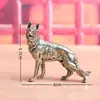 Latón Puro Perro Lobo Grande Perro del Zodiaco Perro Pastor Chino Objetos Antiguos Retro Decorativos de Escritorio Mascota de Té Artesanías Adornos