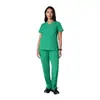 Uniforme de exfoliación elástico de secado rápido Amazon transfronterizo cuello en V manga corta unisex ropa de trabajo para doctor para clínicas dentales y de belleza