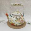 Tetera de Esmalte Engrosado, Hervidor de Agua, Cocina de Inducción, Cafetera para Té de la Tarde Francés, Tetera de Flores Retro, Olla para Medicamentos