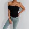 2025 Verano Amazon Nuevo Caliente Top Moda Europea y Americana Hombro Cuello Strapless Delgado Top