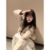Chamarra Suéter con Capucha para Mujer Otoño e Invierno 2025 Nuevo Estilo Coreano Estilo Perezoso Suave Sedoso Retro Cardigan de Punto Superior