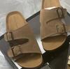 Zapatos Birkenstock, Chanclas para Uso en Exteriores, Piel Genuina, Piel de Vaca Gamuzada, Suela Plana, Retro, Suela Suave, Chanclas Deslizables Versátiles para Playa, Zapatos Birkenstock