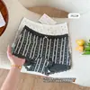 Calzoncillos tipo bóxer para mujer de estilo francés con estampado floral pequeño, de cintura media, ajustados a la cadera, 10A, de algodón puro antibacteriano, con entrepierna extendida, shorts de seguridad para mujer
