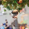 Amazon nova árvore de Natal cachorro fofo pingente decoração de Natal acrílico plano pingente decoração de casa