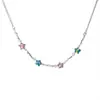 Collar de Caramelo Arcoíris de Dopamina para Mujer Ins de Moda Dulce Versátil de Cuentas Coloridas Cadena para Clavícula de Estrella Gargantilla para Mejor Amiga