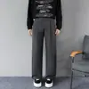 Pantalones de Traje de Moda para Hombre Pierna Recta Primavera/Otoño 2026 Pantalones Casuales de Traje de Moda Holgados Adelgazantes con Caída para el Trabajo