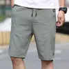 2026 Verano Hielo Fino Seda Casual Pantalones Cortos Sueltos Ajustados Rectos de Longitud Media Pantalones para Hombre de Moda Versátiles Pantalones de Cinco Puntos