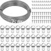 Kit de colgador de cuadros de acero inoxidable gancho para cuadros de anillo D con tornillos con alambre marco de fotos alambre de suspensión para arte