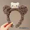Diadema divertida estilo coreano de dibujos animados para mujer, con diseño de peluche, perfecta para usar al aplicar mascarillas faciales o lavarse la cara, y también adecuada para crear un peinado de coleta alta.