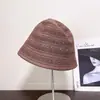 Chapéu de Tricô Respirável com Decoração de Pérolas em Mistura de Seda de Amora para Mulheres, Chapéu Bucket Versátil Casual de Primavera, Chapéu de Sol com Proteção Solar