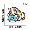 Jiu Shao Lindo Gato de Dibujos Animados Bordado Parches de Tela Accesorios de Ropa Parches de Animales Insignia de Bordado a Computadora Pegatinas de Bordado para Bebé