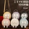 Guofeng Bolso Bordado Hecho a Mano DIY Nuevo Estilo Chino Joker Bolso Redondo Pequeño Bolsa de Material Bolso Cruzado Bolso de Hombro Único para Mujeres