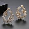 Brincos de tarracha Jinse Changchun cesta de flores cobre incrustado gota d'água zircônia cristal brincos exagerados criativos moda temperamento brincos de banquete