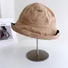 Chapéu de pescador de algodão lavado estilo Harajuku para todas as estações para mulheres, chapéu com tecido de proteção solar, chapéu bucket casual para o dia a dia, chapéu de sol versátil, moderno