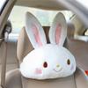 Almohada de Peluche de Conejo Rosa Sonrojado Tierna y Tímida Cojín para Pedir Deseos de Cumpleaños Más Manta de Franela Reposacabezas de Coche