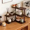 Estante de madera, estante de almacenamiento de esquina para encimeras, almacenamiento triangular para cocina, estantería para el hogar, estante de almacenamiento de varias capas para oficinas