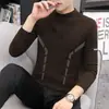 Camiseta interior térmica de cuello medio, doble cara, para hombre, manga larga, ropa de estudiante universitario de moda para hombre, ropa interior de otoño