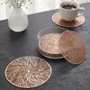 Posavasos de PVC con diseño de fuegos artificiales transfronterizos, para taza de té, antiescaldaduras, estilo flor