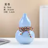 Vaso de cabaça em cerâmica, nova decoração para casa estilo chinês, pequeno vaso simples para flores secas, artesanato de decoração para entrada de sala de estar