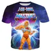 2024 venta directa de fábrica comercio exterior europeo y americano impresión digital 3D cuerpo completo cuello redondo manga corta camiseta de dibujos animados rey esqueleto