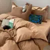 Juego minimalista de cuatro piezas de ropa de cama de algodón puro, funda de edredón, sábana, sábana bajera para cama individual, juego de tres piezas para dormitorio de estudiante