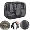 Bolsa de Maquiagem de Grande Capacidade, Bolsa de Banho Portátil Drenável de Malha, Bolsa de Higiene Pessoal de Malha para Exterior, Bolsa de Armazenamento para Natação