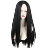 Peluca Ou Shuo de AliExpress y Amazon, para mujeres europeas y americanas, de cabello liso de longitud media, color negro, con red rosa y tocado.