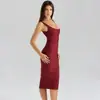 Vestido de vendaje Yizhilian estilo europeo y americano con cuello en U y tirantes anchos, Vestido sexy de lujo ligero para citas y vacaciones, Vestido ajustado que realza la cintura para mujer