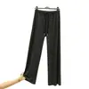 Pantalones de pierna ancha, a rayas, cálidos, de talla grande, corte holgado, para mujer, otoño e invierno, adecuados para uso casual, para estar en casa o como pantalones largos de moda para usar al aire libre