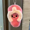 Chaveiro de Pantufas de Pelúcia Fofa Pingente de Boneca Cartoon para Bolsa de Menina Chinelo Engraçado Pingente Presente