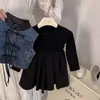 Vestido Elegante para Niña, Estilo Otoño, Falda de Manga Larga para Niña, Falda para Niños, 3-8 Años, Ropa para Niños, Envío Directo