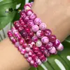 6/8/10mm Rojo Rosa Piel de Tigre Patrón de Dragón Ágata de Fuego Cuentas Redondas Accesorios para Joyería DIY Fabricación Productos Semi-Terminados Mayoreo