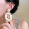 Pendientes de tela vintage con pequeñas flores tejidas para mujer, estilo playero, elegantes, estilo bohemio, con nicho.