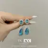 Pendientes Exagerados Grandes de Gota de Agua Estilo Lujo Ligero Europeo y Americano para Mujer Diseño de Alta Gama Pendientes de Plata con Aguja de Plata Personalizados para Cena de Lujo