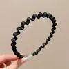 Diadema negra para lavarse la cara y maquillarse, no aprieta, modelo para mujer con dientes, diadema de corona alta, antideslizante, se mantiene en su lugar, pinza para el pelo