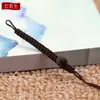 Corda de chaveiro tecida à mão com nó de coco e cordão de fecho, acessórios de corda para pingente de joia semiacabada DIY