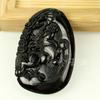Colgante de Jade Negro Natural con Patrón de Serpentina, Diseño de Dragón y Tigre, Colgante de Jade Verde Oscuro, Talla de Jade