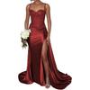 Aliexpress Novo Vestido de Baile Verde Sem Alças 2026 Novo Longo com Fenda e Cauda Pequena para Mulheres